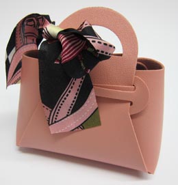 Handtäschchen mit Schal rosa